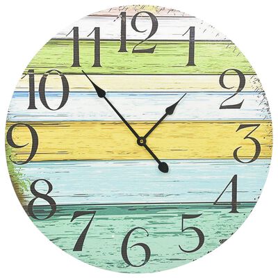 vidaXL Orologio da Parete Multicolore 60 cm in MDF