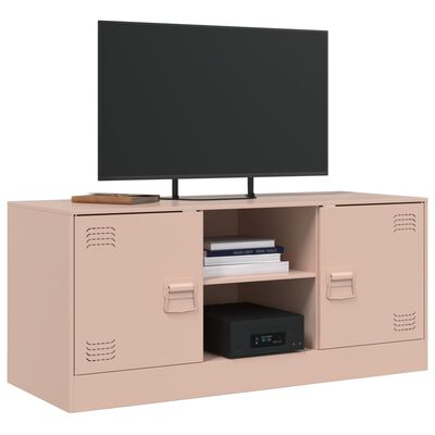 vidaXL Mobile Porta TV Rosa 99x39x44 cm in Acciaio