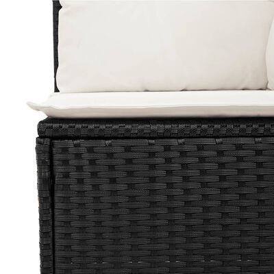 vidaXL Set Divani da Giardino 13pz con Cuscini Nero in Polyrattan