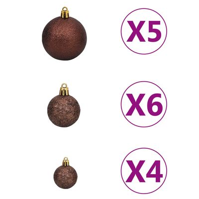 vidaXL Set Natale con 61 Palline Punta e 150 Luci LED Oro e Bronzo