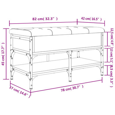 vidaXL Panca Porta Scarpe Rovere Marrone 82x42x45 cm Legno Multistrato