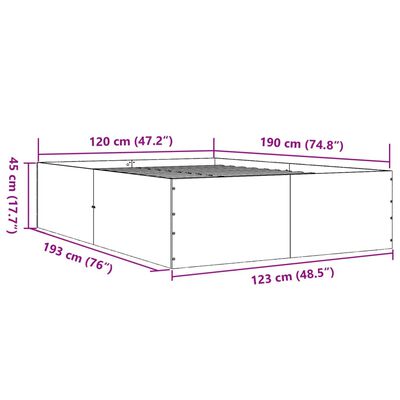 vidaXL Giroletto Rovere Fumo 120x190 cm in Legno Multistrato