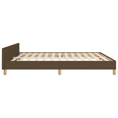 vidaXL Giroletto senza Materasso Marrone Scuro 160x200 cm Tessuto