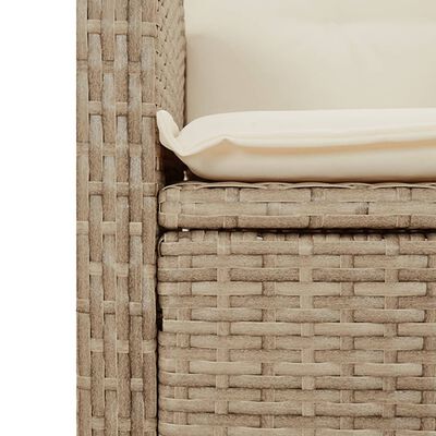 vidaXL Sedie Reclinabili da Giardino 2pz con Cuscini Beige Polyrattan