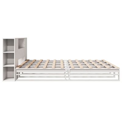 vidaXL Letto Libreria senza Materasso Bianco 180x200 cm Legno Massello