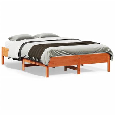 vidaXL Letto senza Materasso Marrone Cera 135x190 cm in Legno di Pino