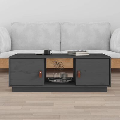 vidaXL Tavolino da Salotto Grigio 100x50x35 cm Legno Massello di Pino