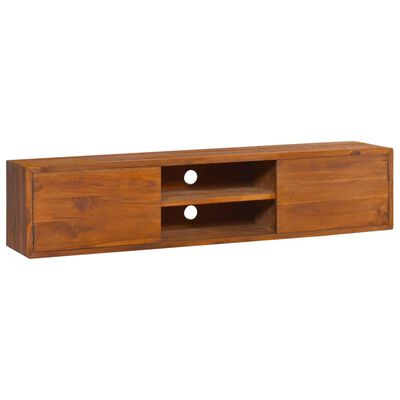 vidaXL Mobile TV a Parete 135x30x30 cm in Legno Massello di Teak