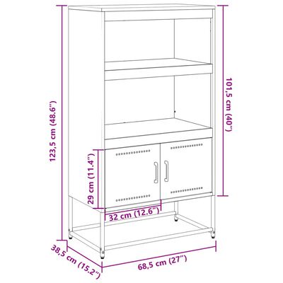 vidaXL Mobile TV Antracite 100,5x39x60,5 cm in Acciaio