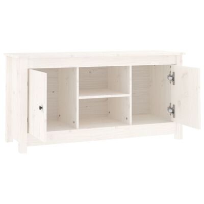 vidaXL Mobile Porta TV Bianco 103x36,5x52 cm in Legno Massello di Pino