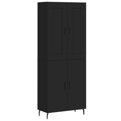 vidaXL Credenza Nera 69,5x34x180 cm in Legno Multistrato