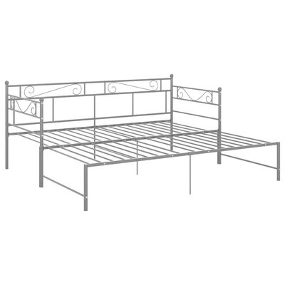 vidaXL Telaio Divano Letto Estraibile Grigio in Metallo 90x200 cm