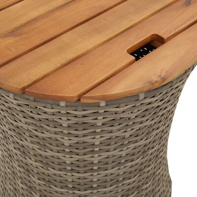 vidaXL Tavolini da Giardino 2pz con Piano in Legno Grigi in Polyrattan