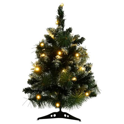 vidaXL Albero di Natale Preilluminato con Palline Verde 60 cm