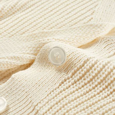 Cardigan da Bambina Lavorato a Maglia Bianco Neve 128