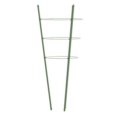 vidaXL Supporti Piante da Giardino con 3 Anelli 5pz Verde 60cm Acciaio