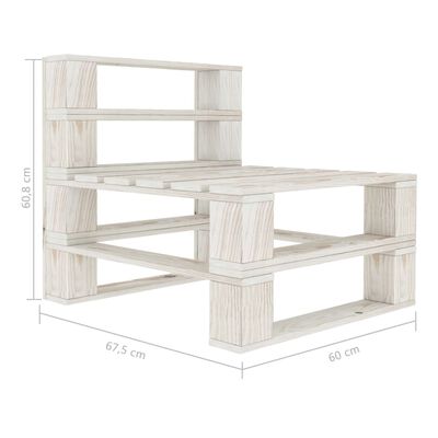 vidaXL Set Salotto da Giardino 6 pz Pallet in Legno Bianco