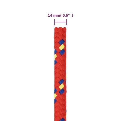 vidaXL Corda per barca Rossa 14 mm 100 m in Polipropilene