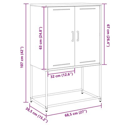 vidaXL Mobile TV Verde Oliva 100,5x39x60,5 cm in Acciaio