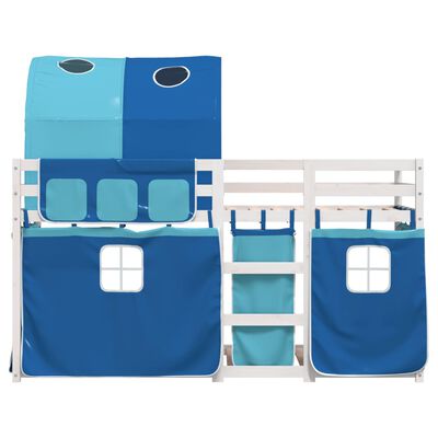 vidaXL Letto a Castello senza Materasso Blu 75x190 cm Massello Pino