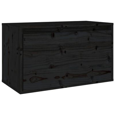 vidaXL Pensile Nero 60x30x35 cm in Legno Massello di Pino