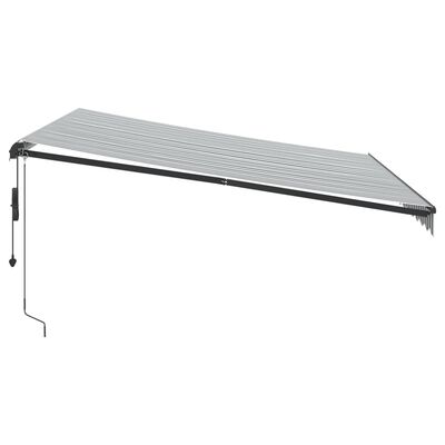 vidaXL Tenda Retrattile Automatica LED Antracite e Bianco 400x350 cm