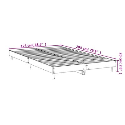 vidaXL Giroletto Bianco Lucido 120x200 cm in Legno Multistrato