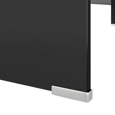 vidaXL Mobile/Rialzo Porta TV in Vetro Nero 110x30x13 cm