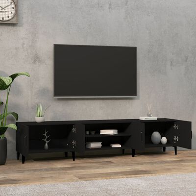 vidaXL Mobile Porta TV Nero 180x31,5x40 cm in Legno Multistrato