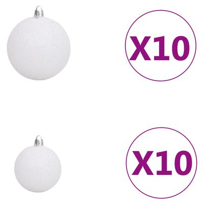 vidaXL Albero Natale Incernierato con 300 LED e Palline 180 cm