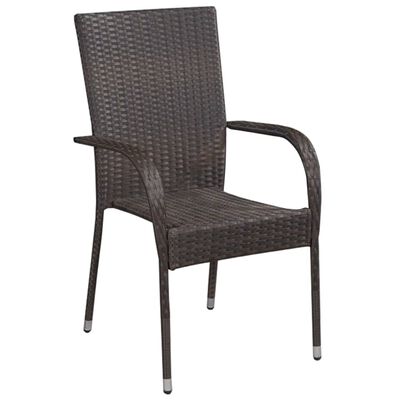 vidaXL Set da Pranzo da Giardino 5 pz Marrone in Polyrattan