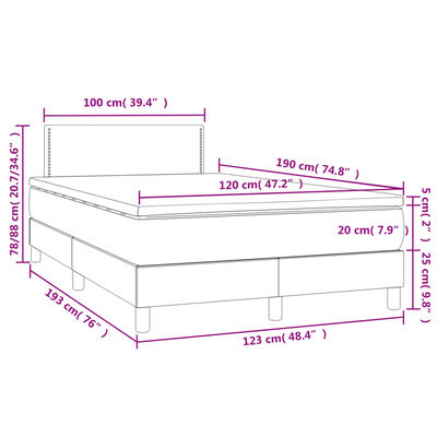 vidaXL Letto a Molle con Materasso e LED Verde Scuro 120x190cm Velluto