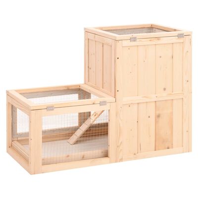 vidaXL Gabbia per Criceti 81x40x60 cm in Legno Massello di Abete