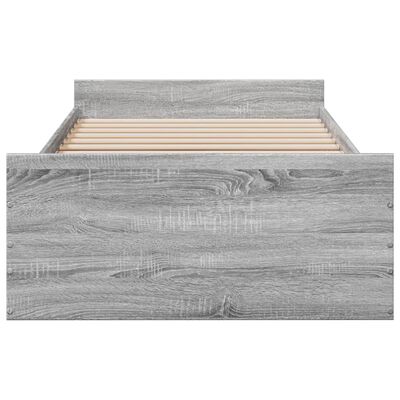 vidaXL Giroletto Cassetti Grigio Sonoma 90x190 cm Legno Multistrato