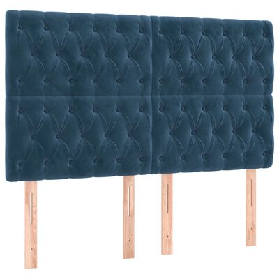 vidaXL Giroletto senza Materasso Blu Scuro 140x190 cm in Velluto