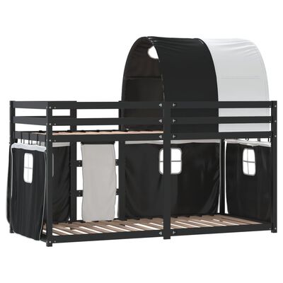 vidaXL Letto a Castello senza Materasso Bianco e Nero 80x200cm in Pino