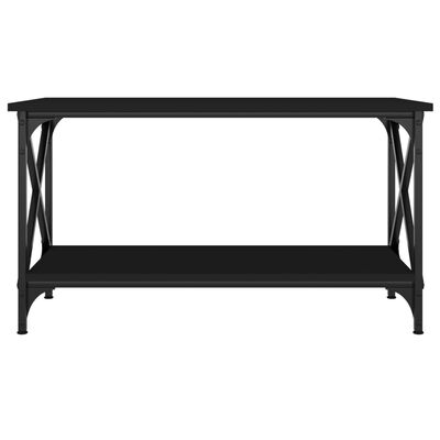 vidaXL Tavolino da Salotto Nero 80x45x45 cm Legno Multistrato e Ferro