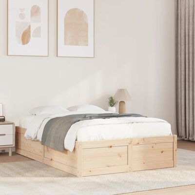 vidaXL Letto senza Materasso 135x190 cm in Legno Massello di Pino