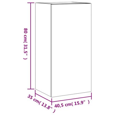 vidaXL Mobile TV a Parete con Luci LED Bianco 40,5x35x80 cm