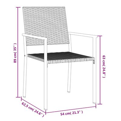 vidaXL Set da Pranzo da Giardino 7 pz in Polyrattan e Acciaio