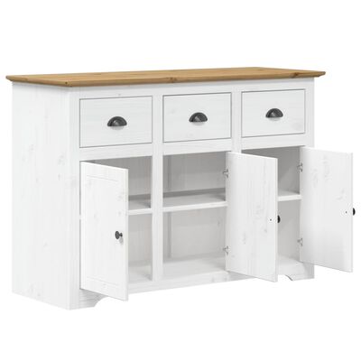 vidaXL Credenza BODO 115,5x44x80 cm Legno Massello Pino Bianco Marrone