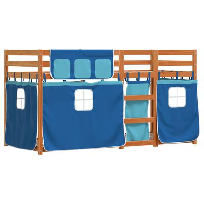 vidaXL Letto a Castello senza Materasso Blu 90x200cm Massello Pino