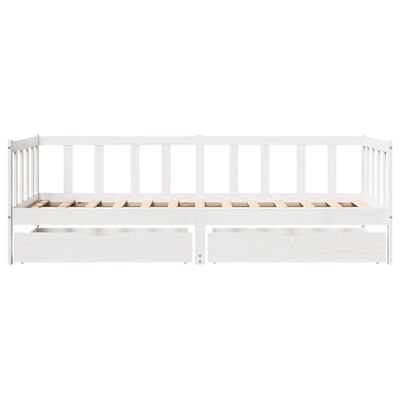 vidaXL Dormeuse con Cassetti Bianco 90x190 cm Legno Massello di Pino