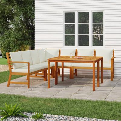 vidaXL Set da Pranzo Giardino 7pz con Cuscini Legno Massello di Acacia