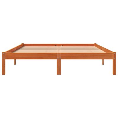 vidaXL Giroletto senza Materasso Marrone Cera 160x200 cm Legno di Pino