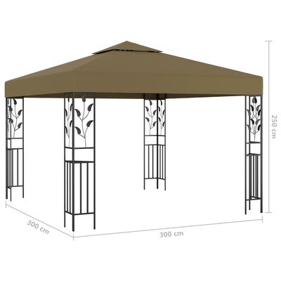 vidaXL Gazebo con Luci LED a Stringa 3x3 m Grigio Talpa