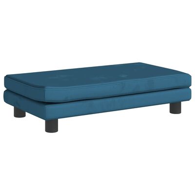 vidaXL Divano per Bambini con Poggiapiedi Blu 100x50x30 cm in Velluto