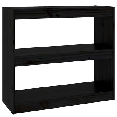 vidaXL Libreria/Divisorio Nero 80x30x71,5 cm in Legno Massello di Pino