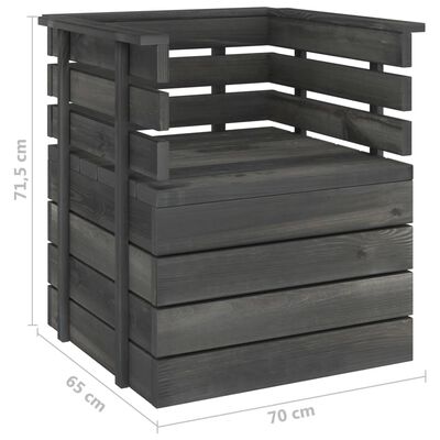 vidaXL Set Divani da Giardino su Pallet 6 pz Legno Pino Grigio Scuro