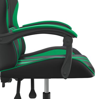 vidaXL Sedia da Gaming Nera e Verde in Similpelle